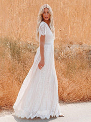 Tulle Deep V Romantic Wedding Dress