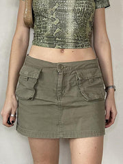 A-Linien-Hüftjeansrock mit Hüfttasche