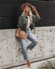 Jacke aus Wildlederimitat mit Fransen - Dusty Teal