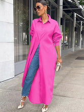 Langärmliges Hemdkleid mit Knopfleiste