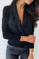 Langarmbluse mit V-Ausschnitt fürs Büro