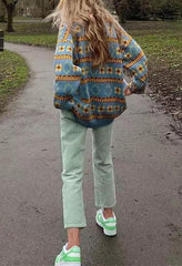 Vintage Blumenpullover