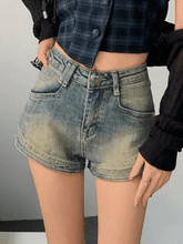 Hot Shorts in Vintage-Waschung, Blau