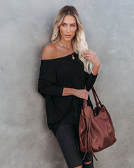 Wear It Well Langarm-Stricktop aus Bambus - Schwarz