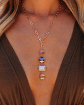 Wesley Drop Pendant Necklace - Grey Topaz Ins Street