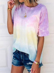 Loose Tie-dye Gradient Colored T-shirts Ins Street