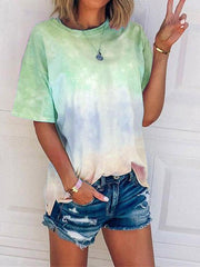 Loose Tie-dye Gradient Colored T-shirts Ins Street