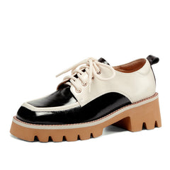 Dalary Handmade Patchwork Platform Chunky Oxfords