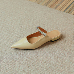Danni Pointy Toe Mules with Rhinestones