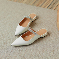 Danni Pointy Toe Mules with Rhinestones