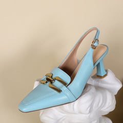 Devorah Slingback Kitten Heels with Chain