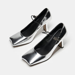 Hiba Genuine Leather Mid Heel Handmade Mary Janes Newgew