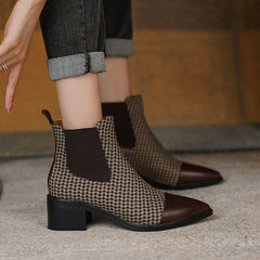 Devyn Plaid Vintage Handmade Chelsea Ankle Boots