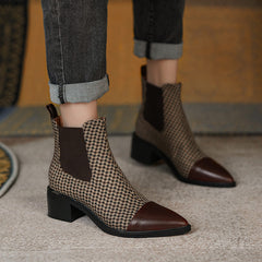 Devyn Plaid Vintage Handmade Chelsea Ankle Boots