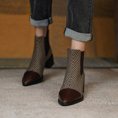 Devyn Plaid Vintage Handmade Chelsea Ankle Boots