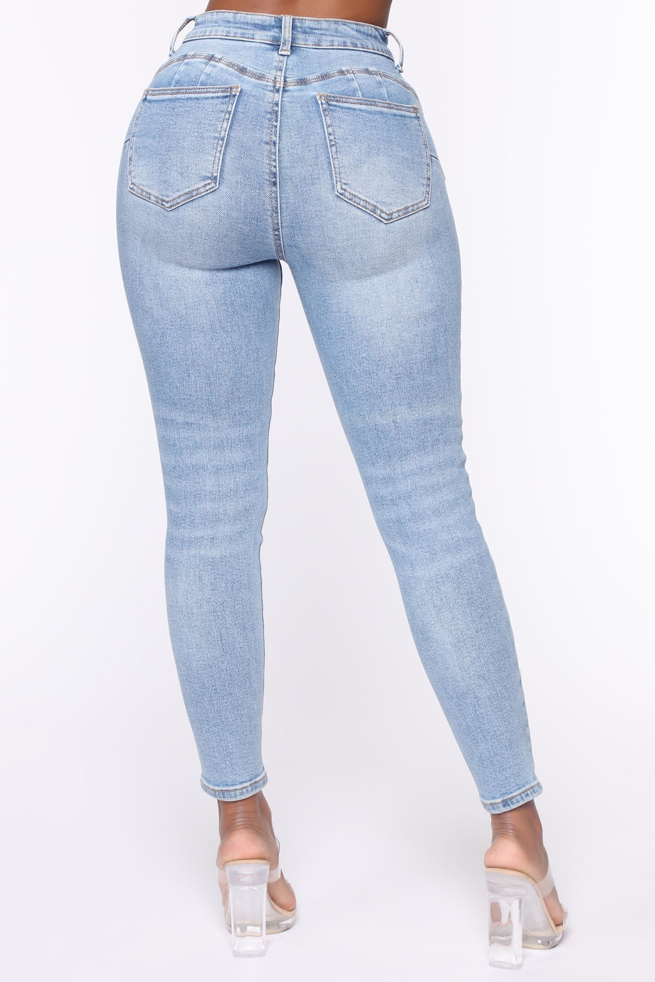The Comeback Push Up Skinny Jeans - Light Blue Wash Ins Street