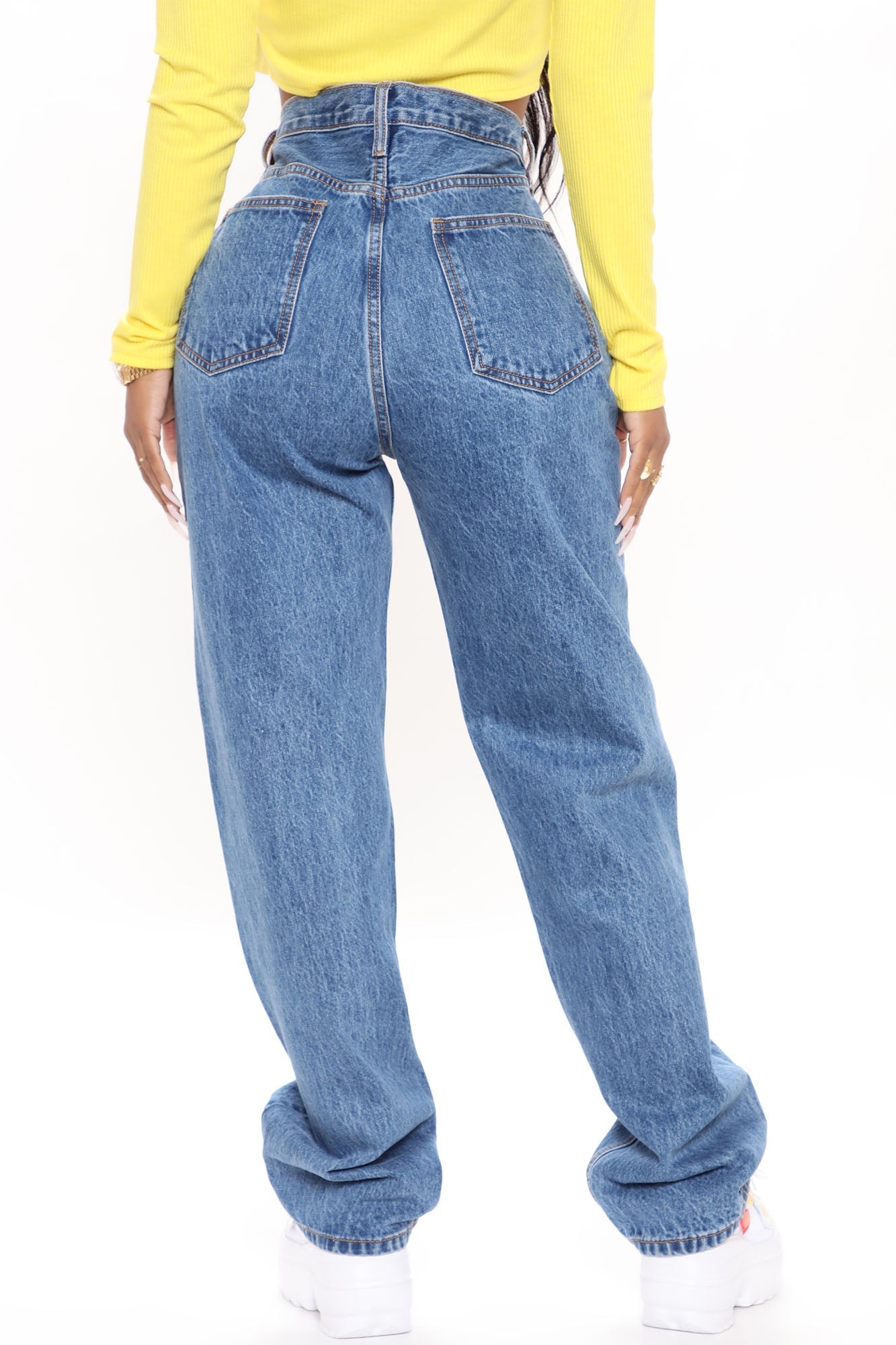 Crossover Straight Leg Jeans - Medium Blue Wash Ins Street