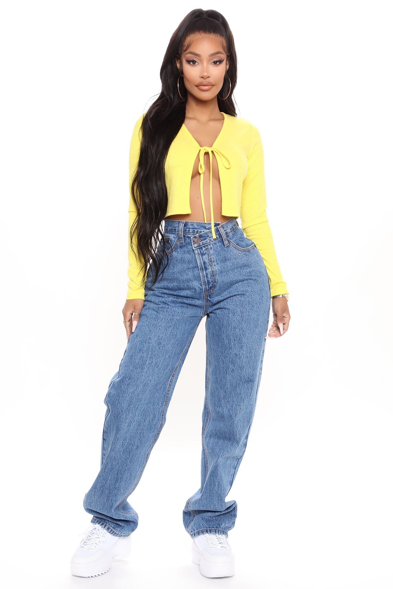 Crossover Straight Leg Jeans - Medium Blue Wash Ins Street