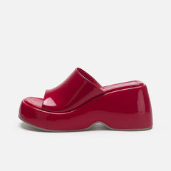 Damen Sandalen mit hohem Plateauabsatz und offener Spitze