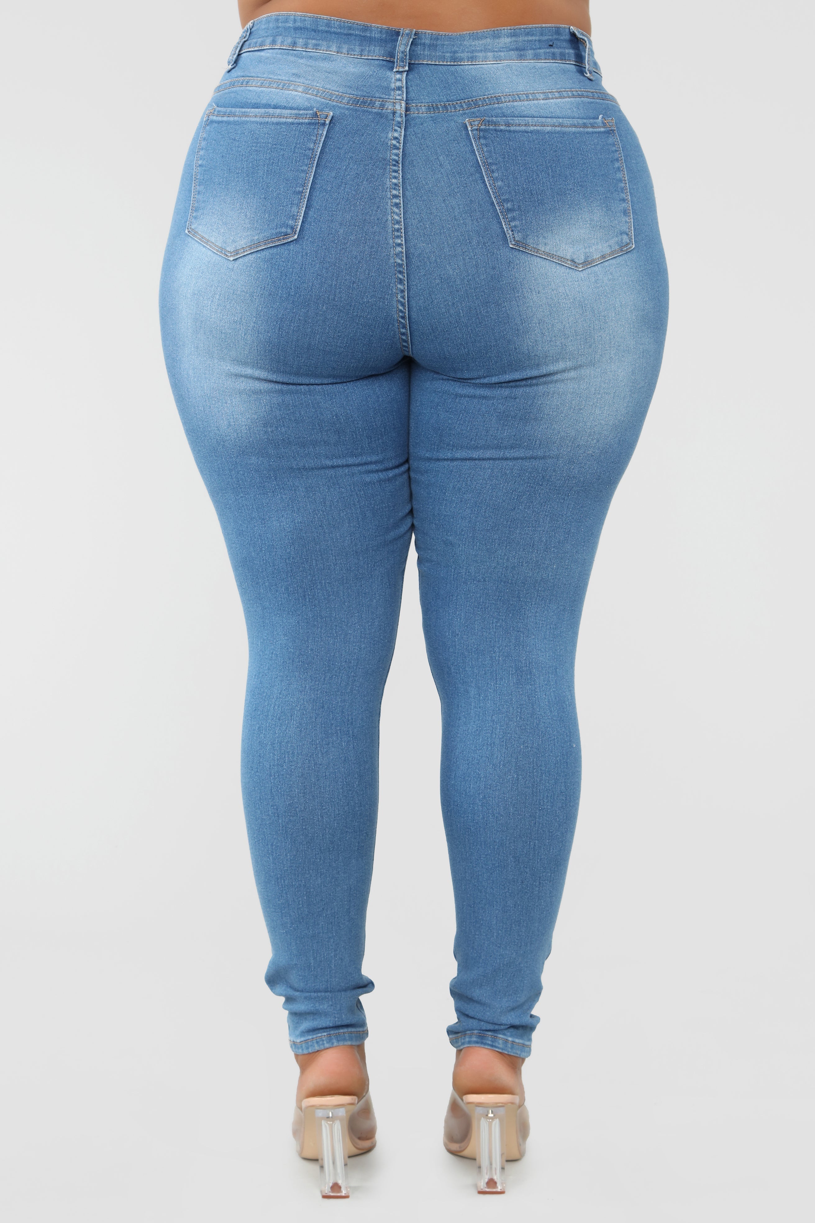 Bold Statement Skinny Jeans - Medium Denim Ins Street