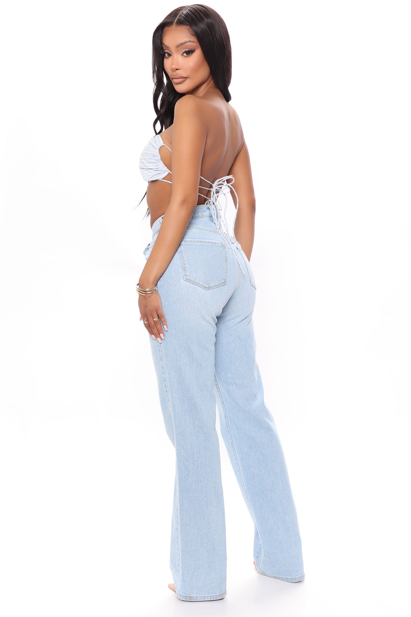 Can't You Relax Straight Leg Jeans - Light Blue Wash Ins Street