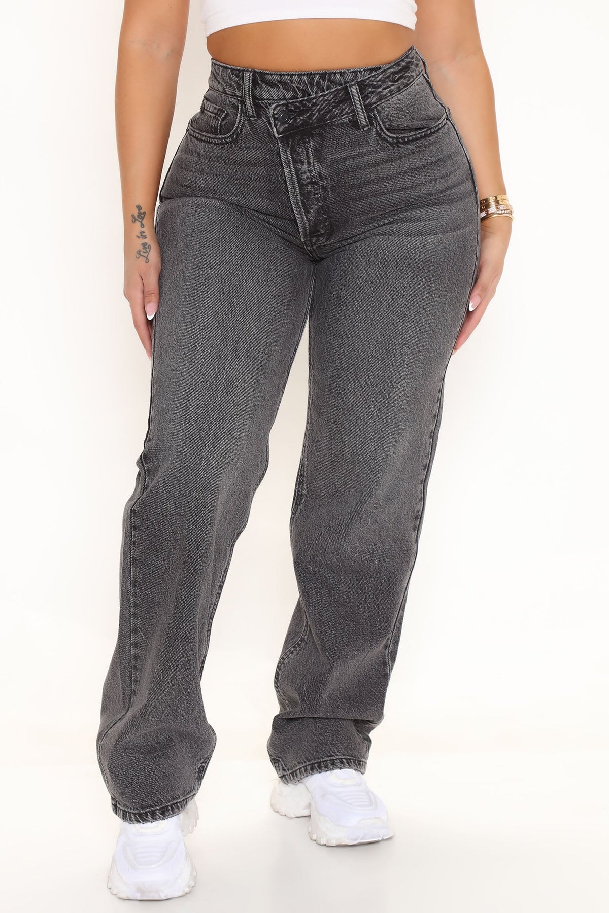 Die Crossover Straight Leg Jeans - Schwarz