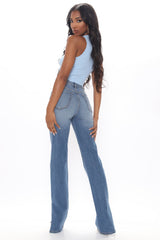 Tall – Killing 'Em Softly – Jeans mit seitlichem Schlitz – Mittelblaue Waschung