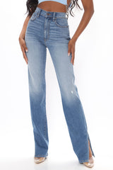 Tall – Killing 'Em Softly – Jeans mit seitlichem Schlitz – Mittelblaue Waschung