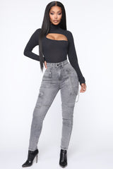 Off The Chain Cargo Jeans - Grey Ins Street