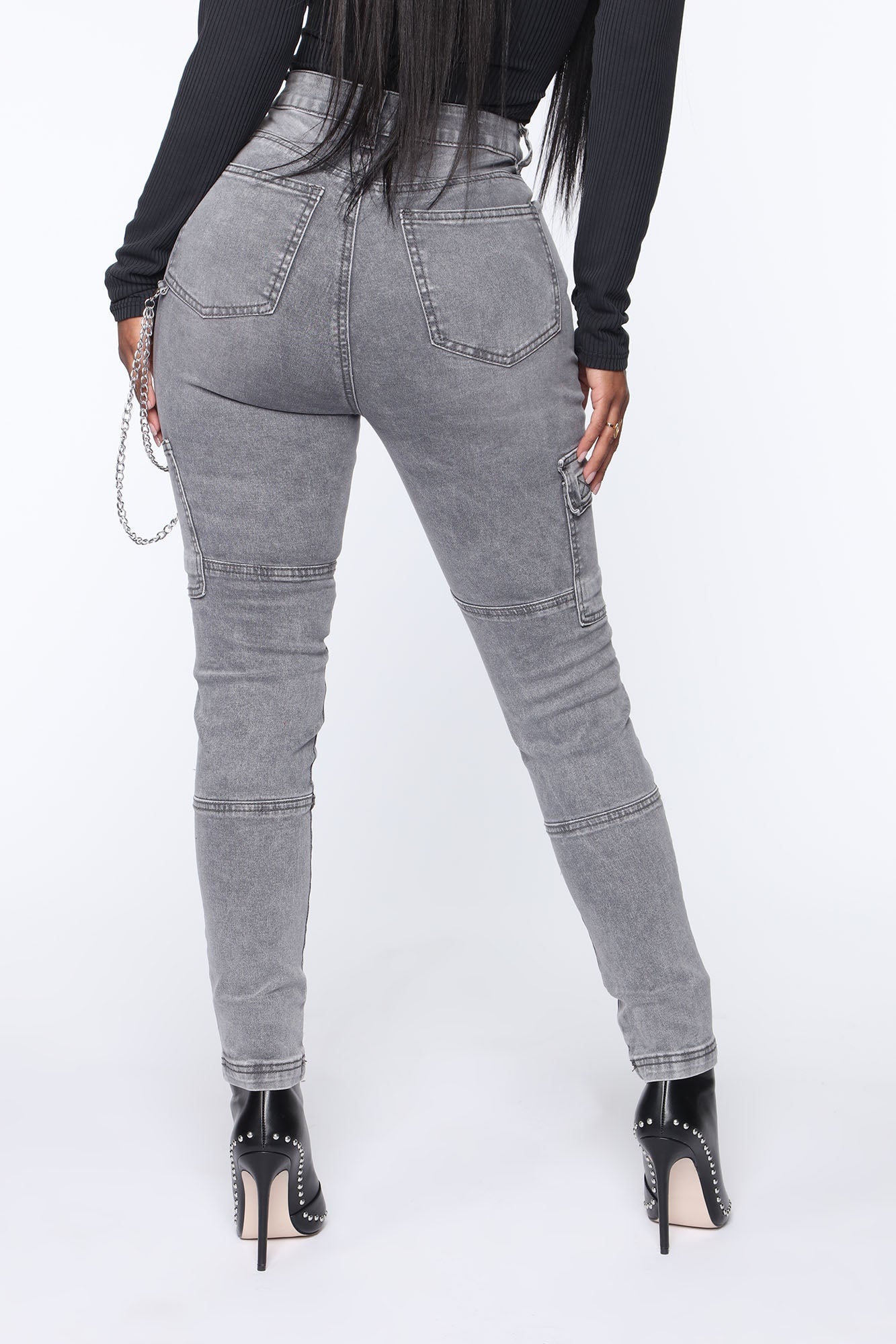 Off The Chain Cargo Jeans - Grey Ins Street