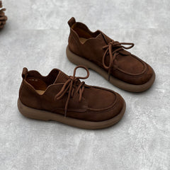 Handgefertigte flache Oxford-Schuhe aus Leder zum Schnüren