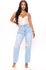 So Into You High Rise Mom Jeans - Light Blue Wash