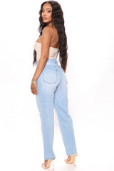 So Into You High Rise Mom Jeans - Light Blue Wash
