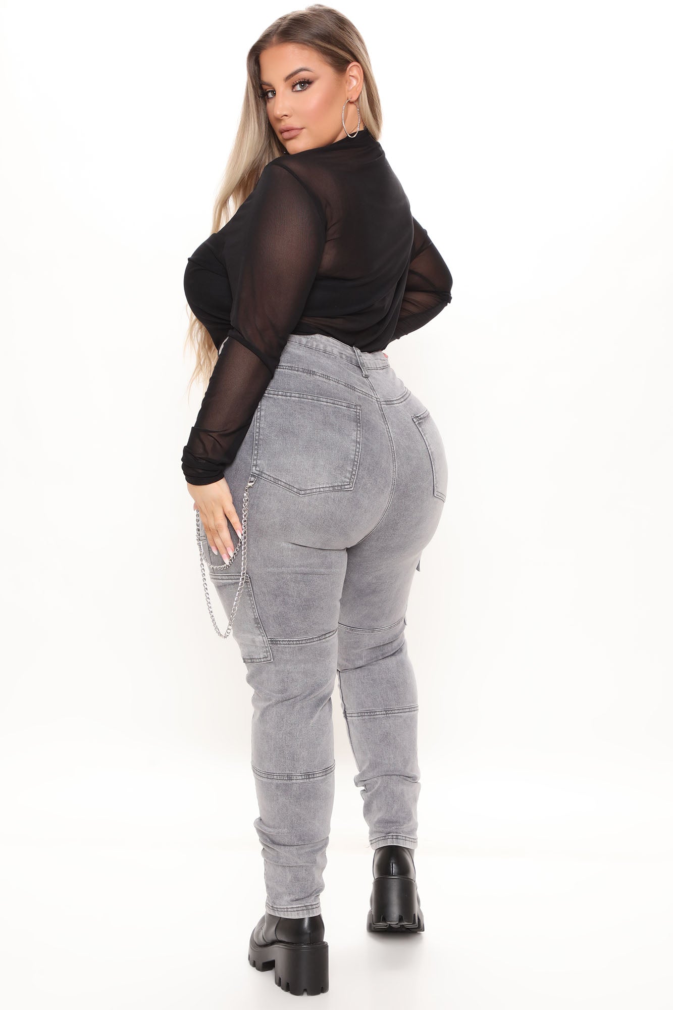 Off The Chain Cargo Jeans - Grey Ins Street