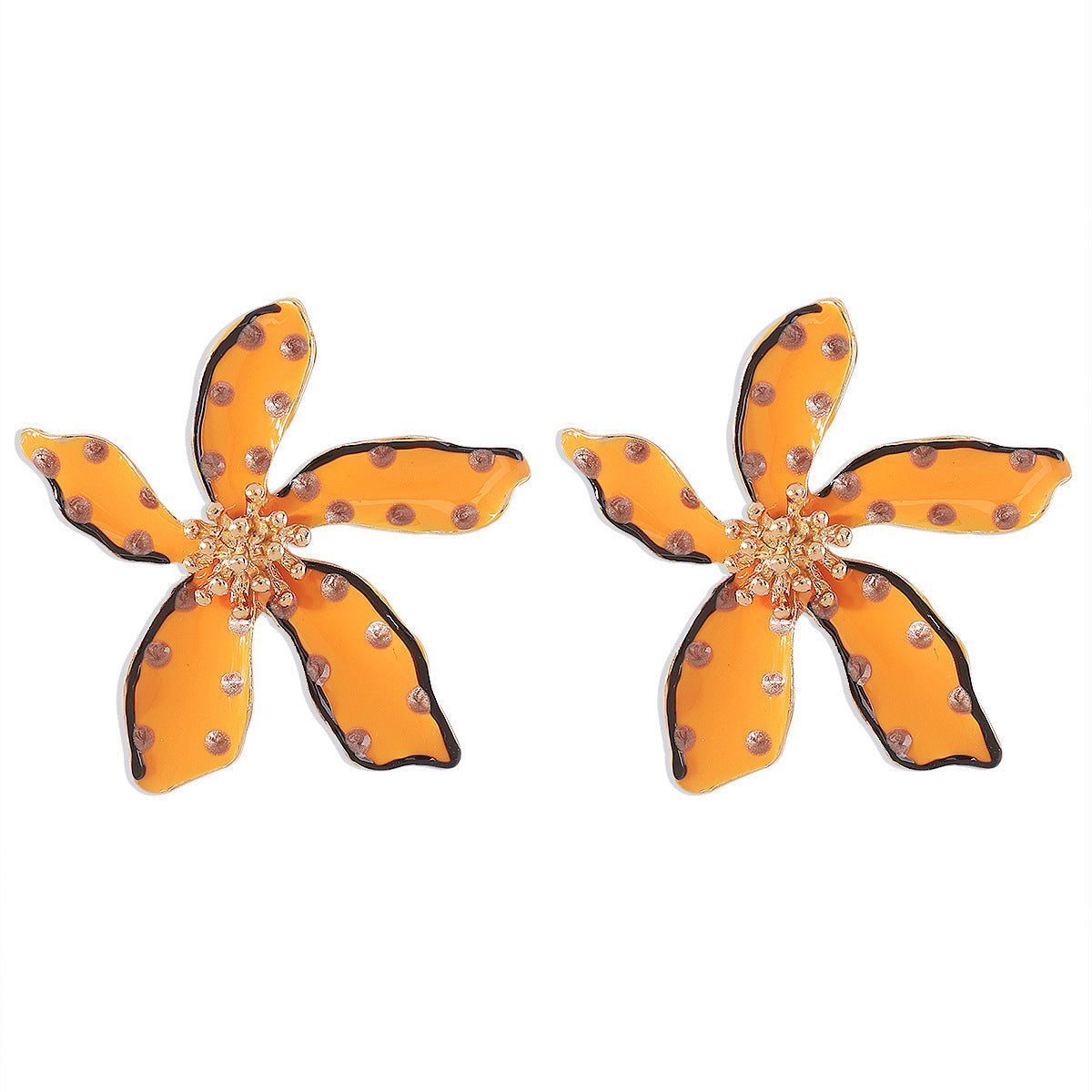 Flower Wave Point Earrings