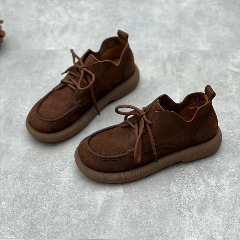 Handgefertigte flache Oxford-Schuhe aus Leder zum Schnüren