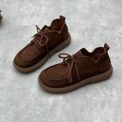 Handgefertigte flache Oxford-Schuhe aus Leder zum Schnüren
