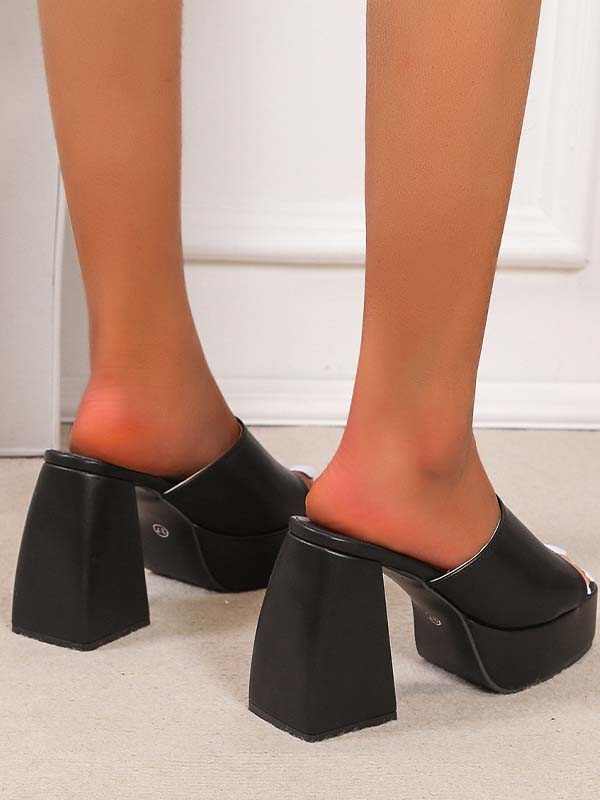 Square Toe Chunky Heel Sandal