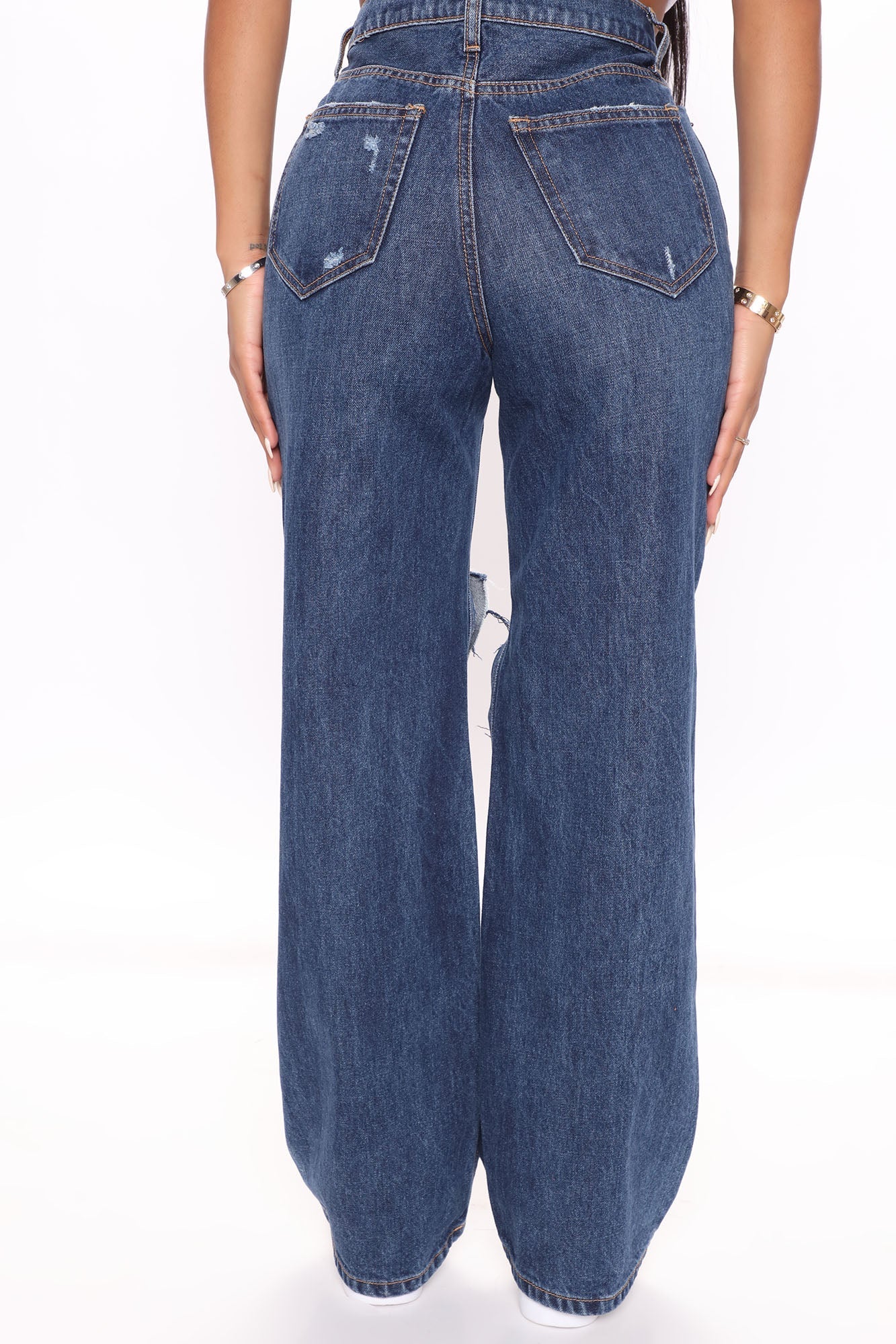 Make It Edgy Ripped Boyfriend Jeans - Dark Wash Ins Street