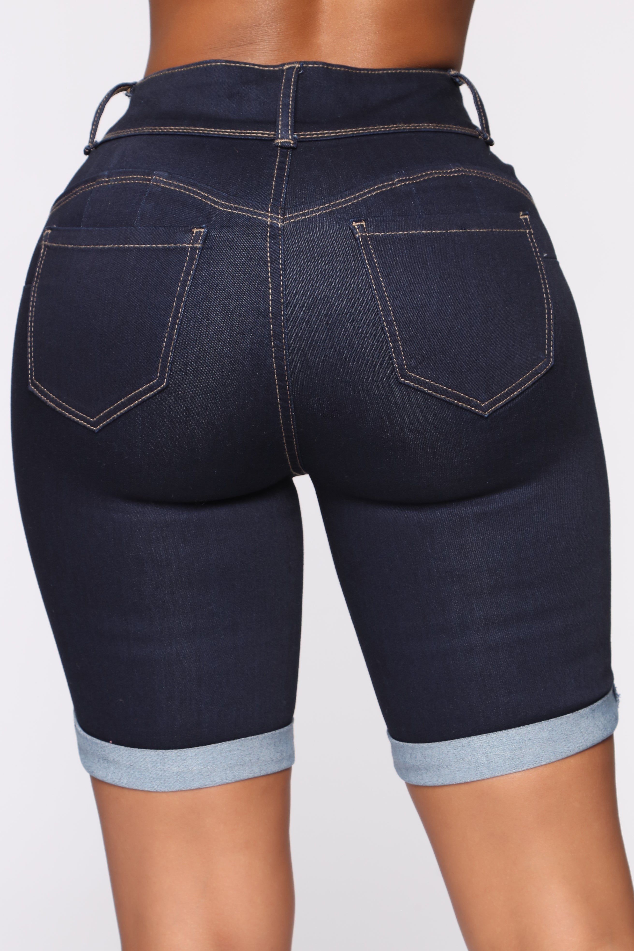 Lift Me Up Bermuda Shorts - Dark Denim