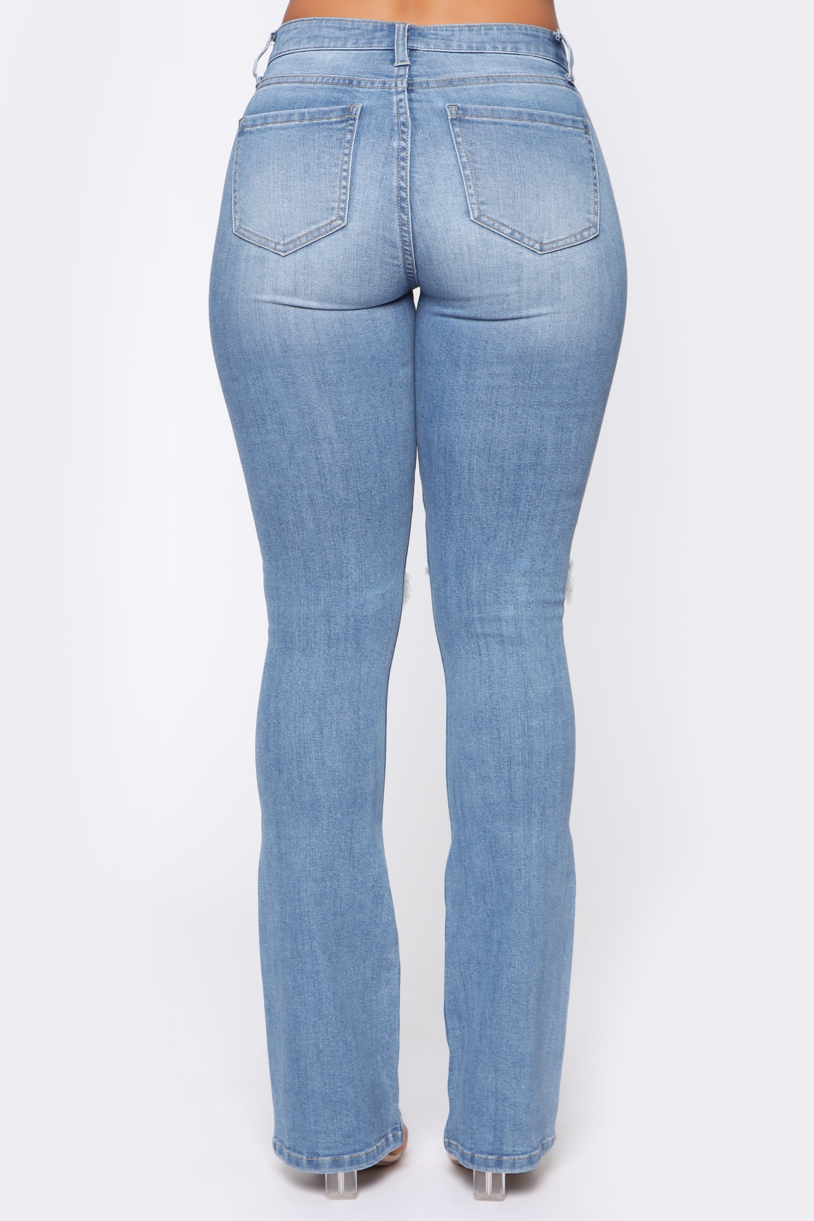 Jessie Mid Rise Distressed Bootcut Jean - Light Blue Wash Ins Street