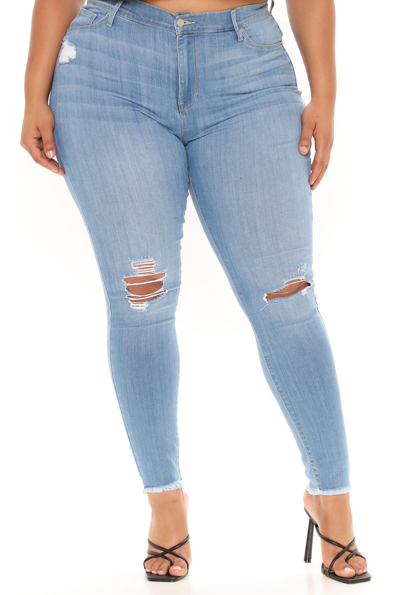 Out Of This World Luxe Stretch Skinny Jeans - Light Blue Wash Ins Street