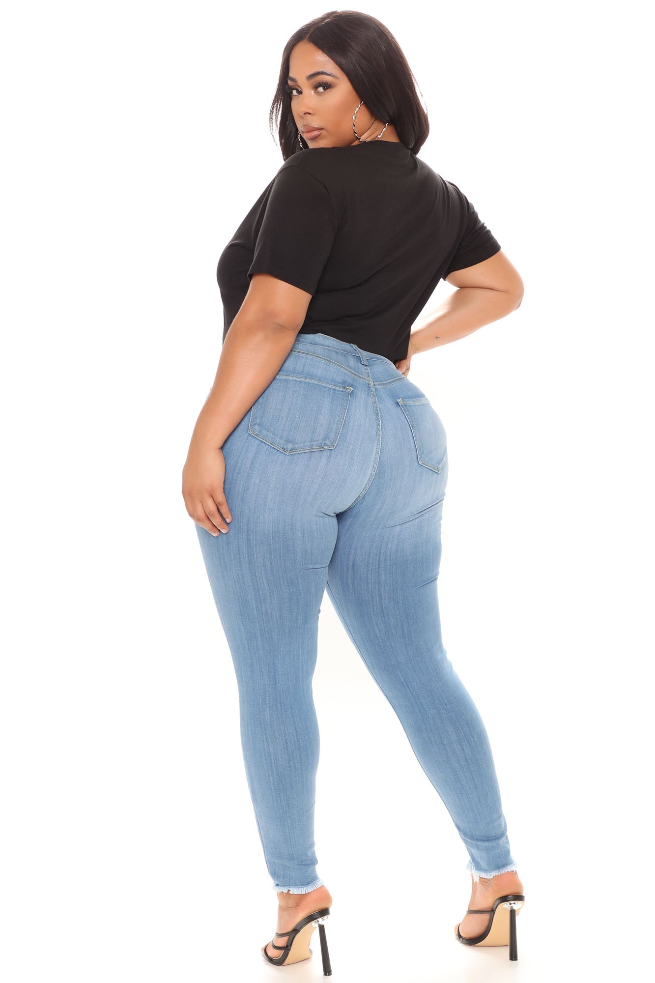 Out Of This World Luxe Stretch Skinny Jeans - Light Blue Wash Ins Street