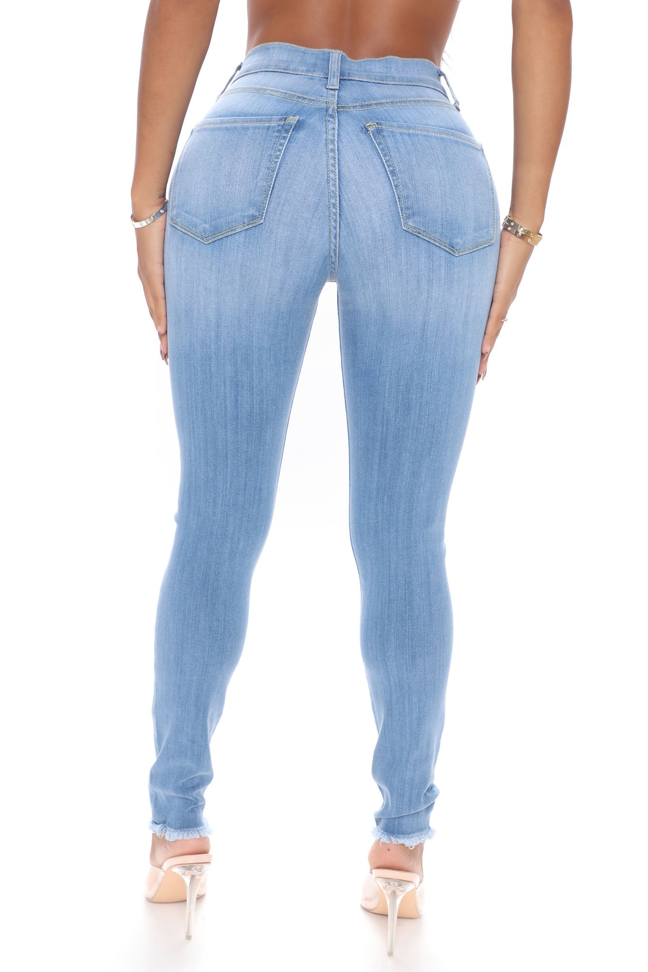Out Of This World Luxe Stretch Skinny Jeans - Light Blue Wash Ins Street