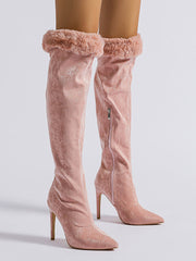 Suede Stiletto Heeled Boots