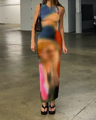 Earthen Farbverlauf Maxikleid mit Schlitz 