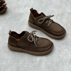 Handgefertigte flache Oxford-Schuhe aus Leder zum Schnüren