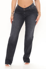 V Nice To Meet You Jeans mit geradem Bein - Schwarz