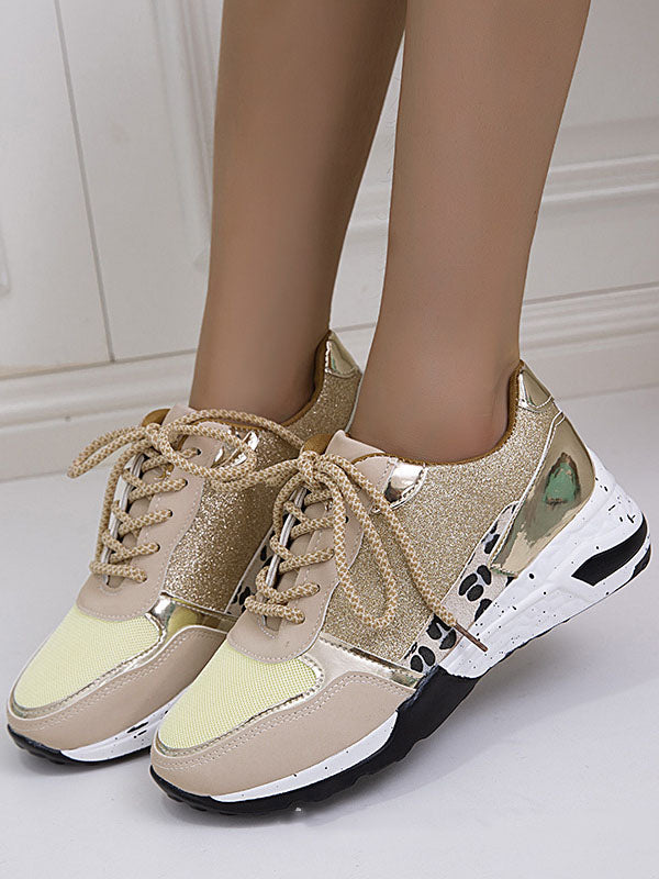 Glitter Leopard Print Casual Sneakers