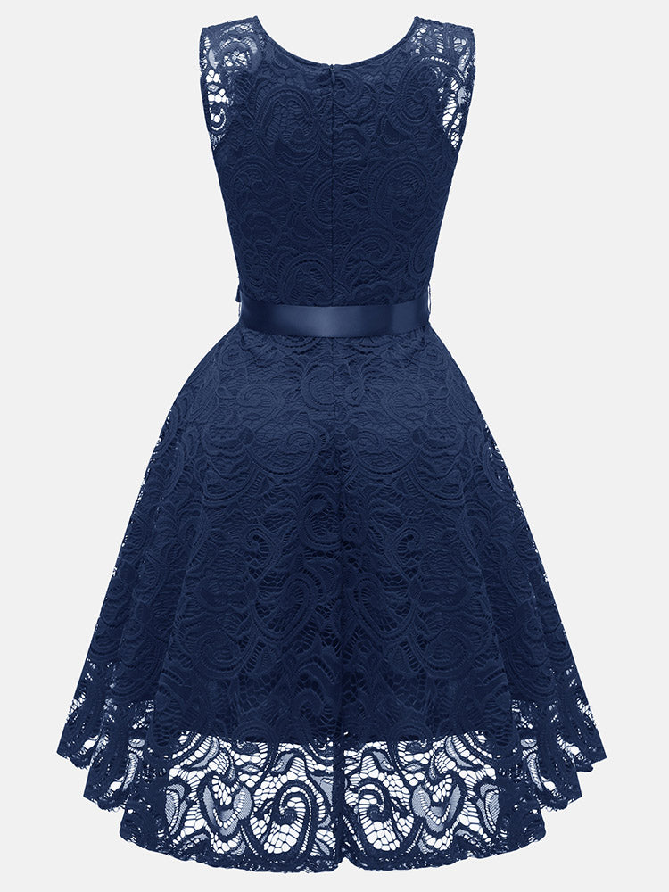 Elegant Sleeveless Lace Party Dress